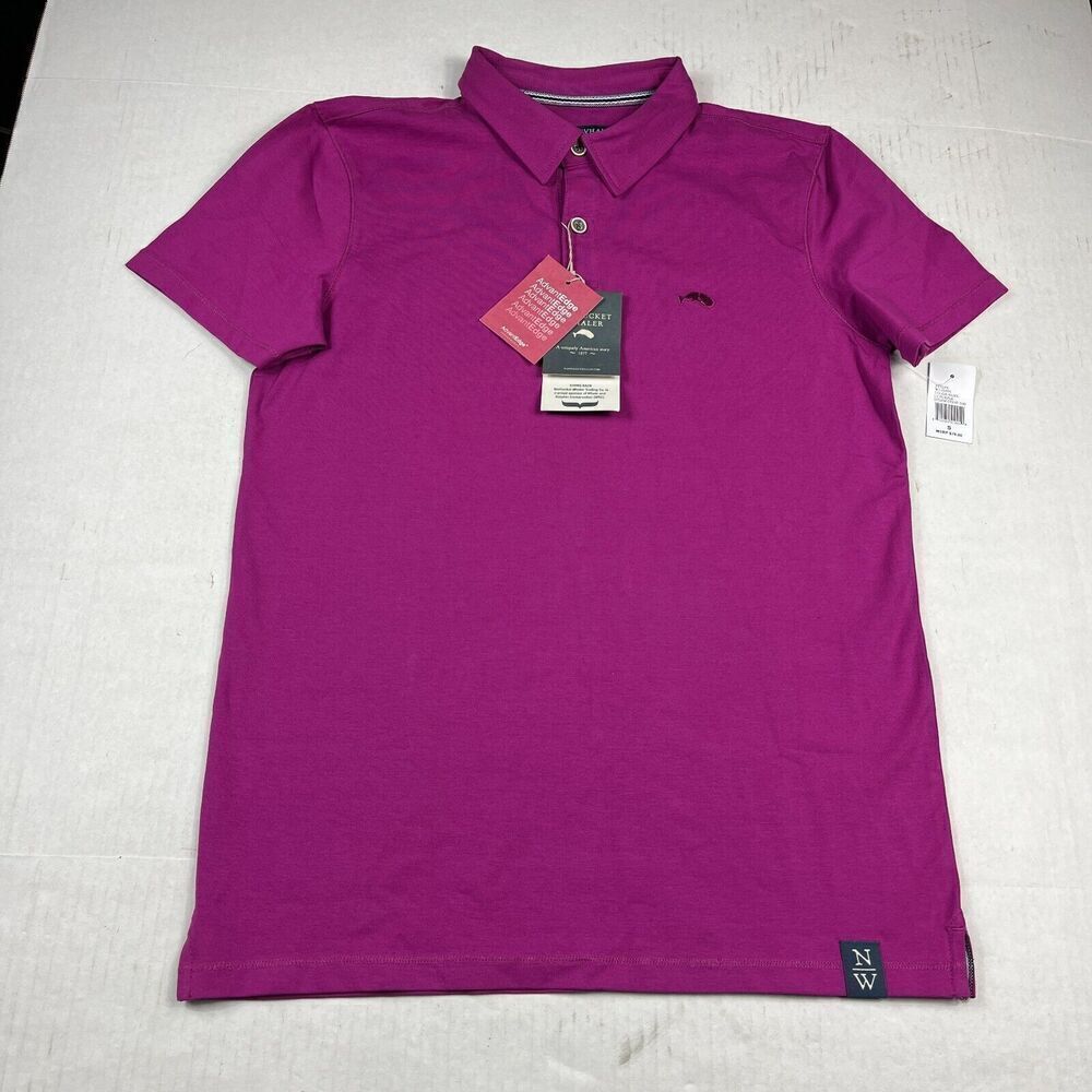 Nantucket Whaler Mens Polo Shirt Purple Short Sleeve Work Casual Top SMALL NEW